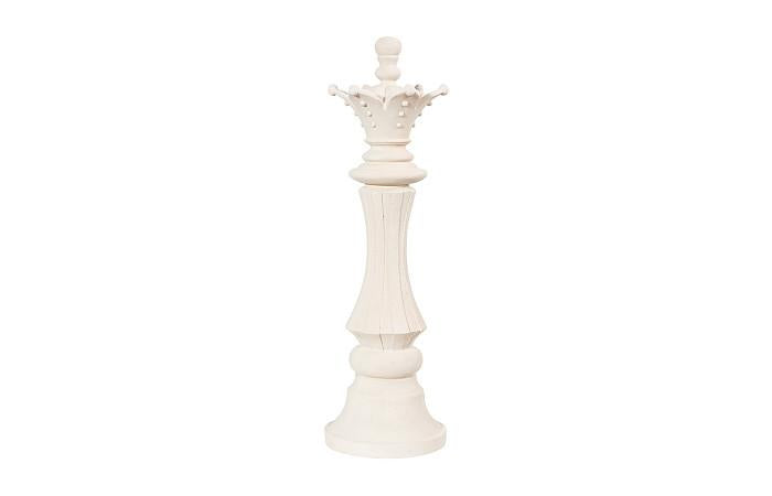 Queen Chess Sculpture, Cast Stone White