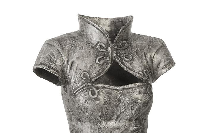 Dress Sculpture, Short Sleeves, Black/Silver, Aluminum