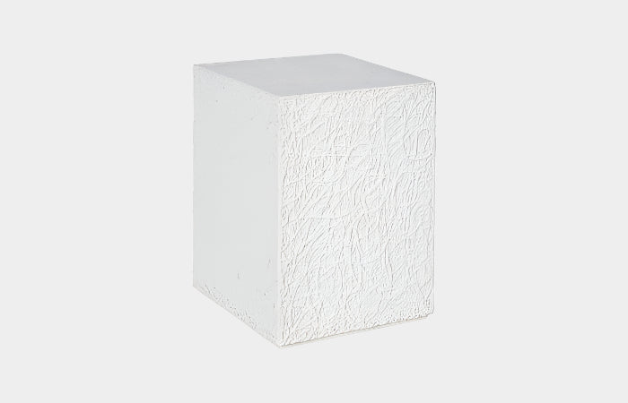 String Theory Pedestal, White Stone, Small