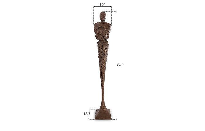 Tall Chiseled Male Sculpture, Resin, Bronze Finish