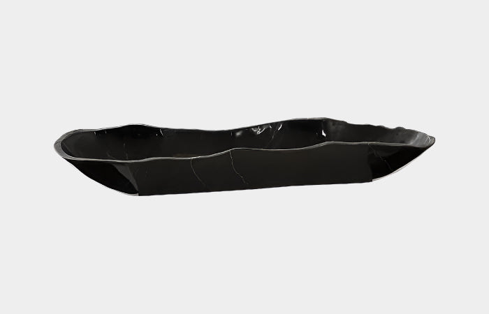Aragonite Canoe Bowl, Black, Medium