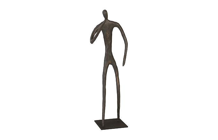 Abstract Figure on Metal Base, Bronze Finish, Elbow Bent