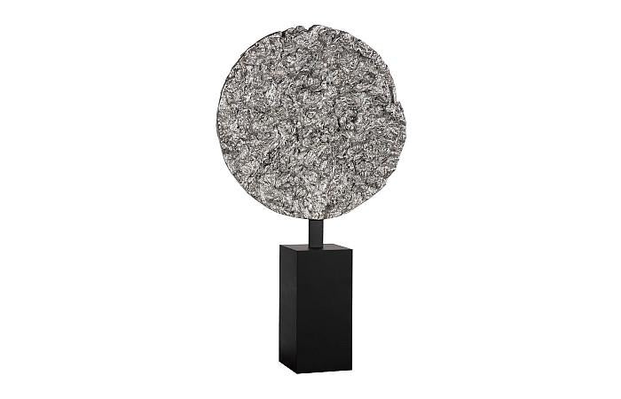 Cast Colossal Root On Stand Sculpture, Silver Leaf, KD