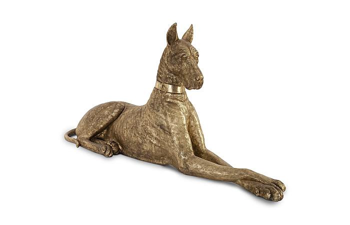 Dogue allemand, feuille d'or, gauche