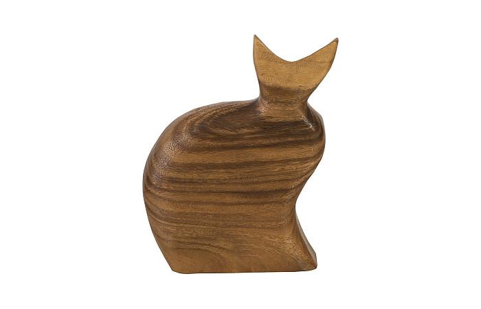 Sculpture de chat assis, naturel