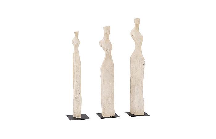 Cast Women Sculptures, Roman Stone, Set of 3