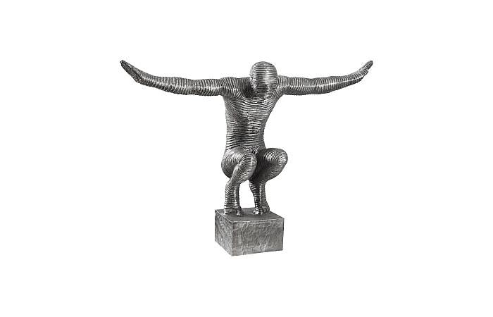 Sculpture de bras tendus, aluminium, petite taille