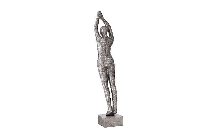 Standing Diving Sculpture, Black/Silver, Aluminum