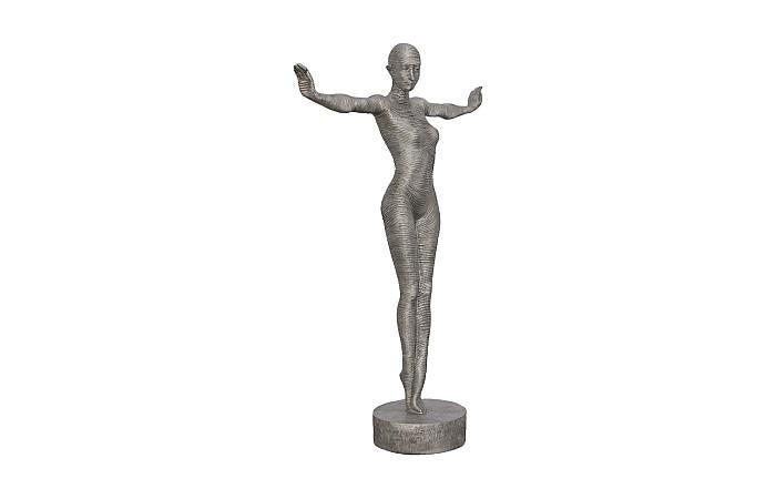 Outstretched Arms Standing Sculpture, Aluminum