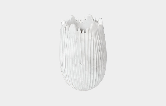 Marble Cocoon Vase, White, Small