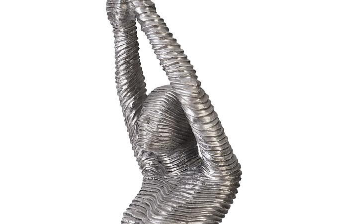 Standing Diving Sculpture, Black/Silver, Aluminum