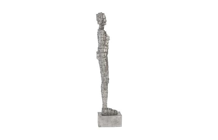 Puzzle Woman Sculpture, Black/Silver, Aluminum