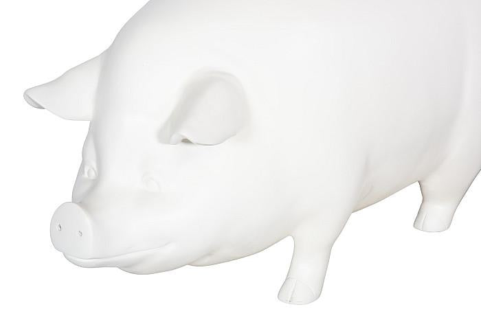 Pig Sculpture, Standing, Off White