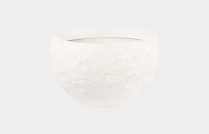 Crater Planter, White Stone
