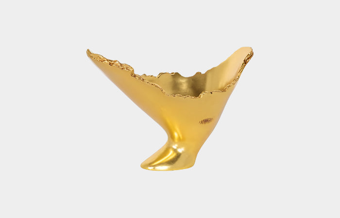 Burled Vase, Gold Leaf