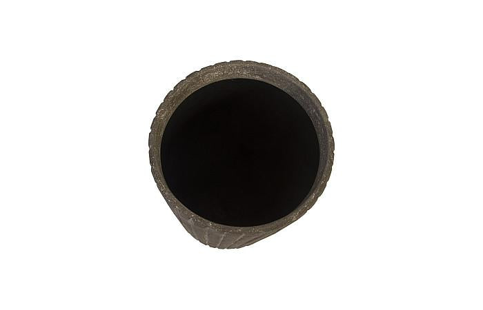 Fluted Planter, Medium, Gray