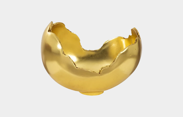 Burled Bowl, Resin, Gold Leaf Finish