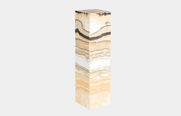 Onyx Lamp Pedestal, Square, Zebra