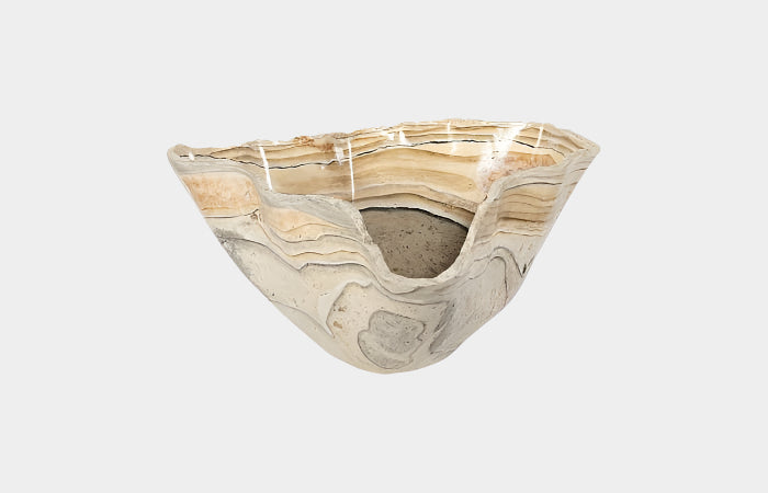 Cast Onyx Bowl, Faux Finish, Large