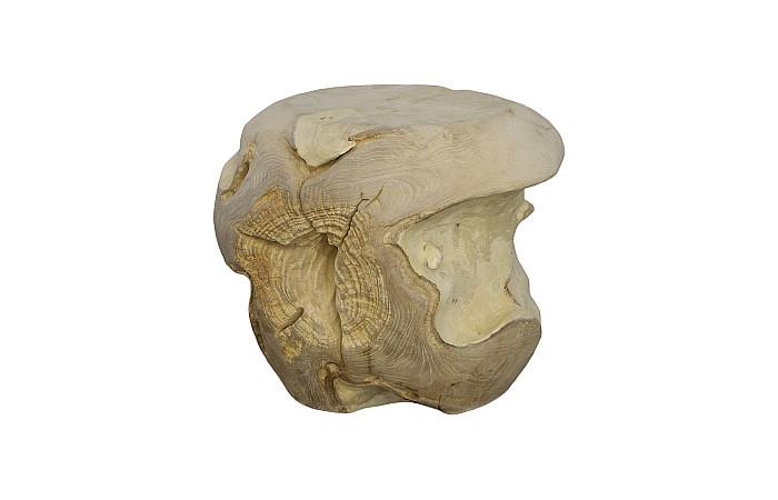 Teak Wood Ball Sculpture, Bleached