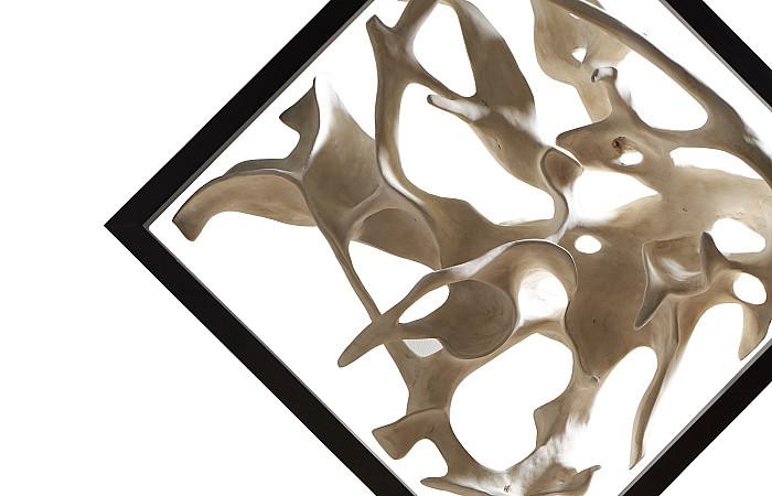 Cast Revolving Diamond Sculpture, Faux Bleached