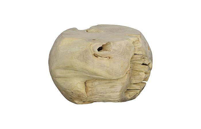 Teak Wood Ball Sculpture, Bleached