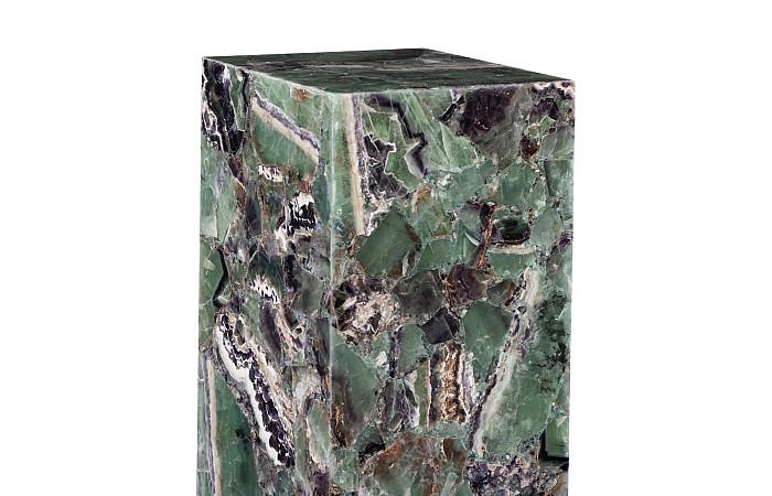 Onyx Lamp Pedestal, Square, Fluorite With Purple