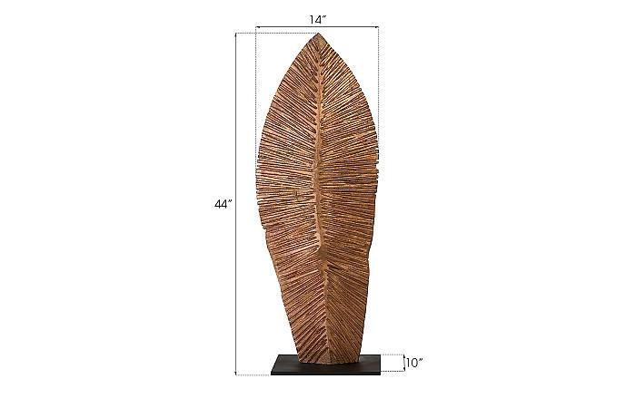 Carved Leaf on Stand, Copper Leaf, SM