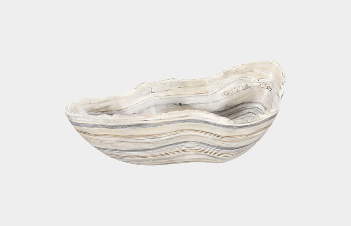 Cast Gray Onyx Bowl, Faux Finish, Small