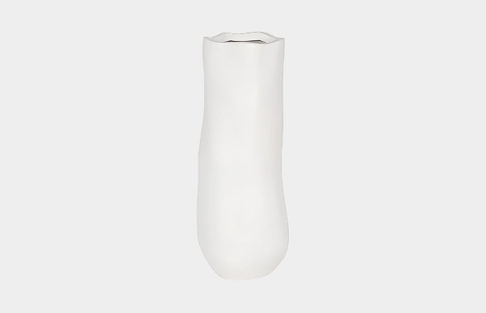 Organic Tall Vase, White