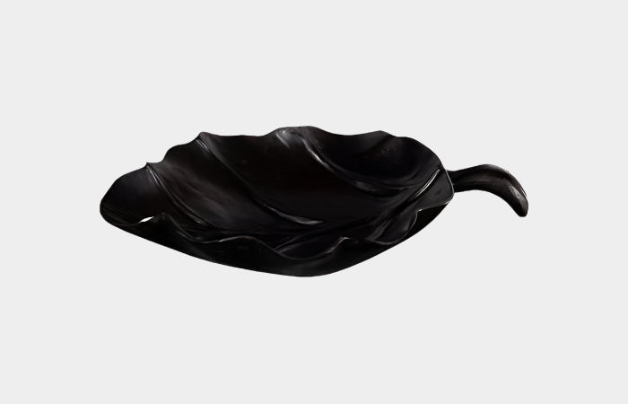 Leaf Bowl, Teak Wood, Black