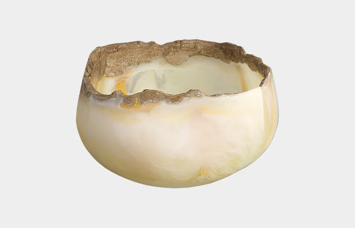 Cast Onyx Bowl, White Cloud