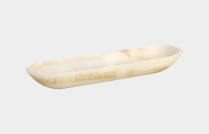 Onyx Canoe Bowl, White