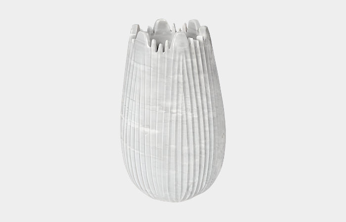 Marble Cocoon Vase, White, Large