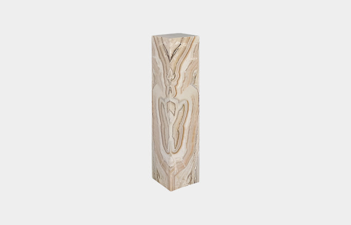 Onyx Lamp Pedestal, Square, Zebra White