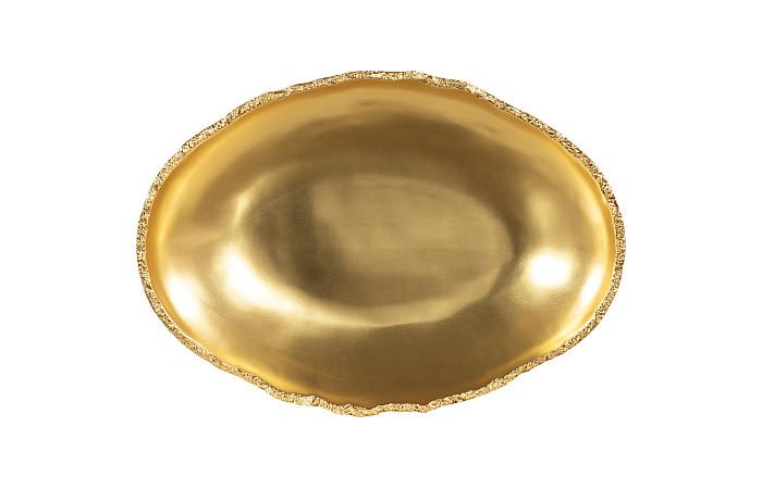 Broken Egg Bowl, White and Gold Leaf, Extra Large