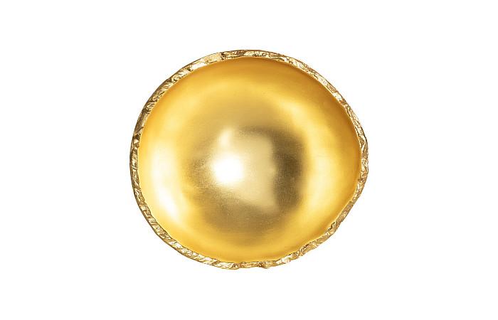 Broken Egg Bowl, White and Gold Leaf