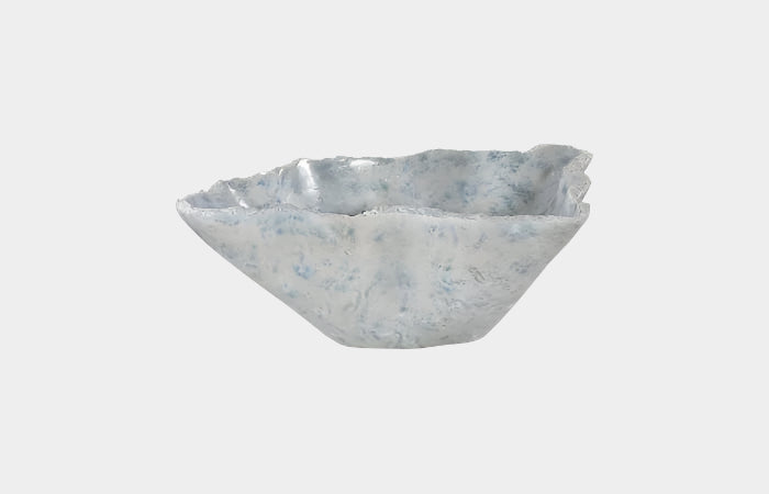 Cast Blue Onyx Bowl, Faux Finish, Narrow