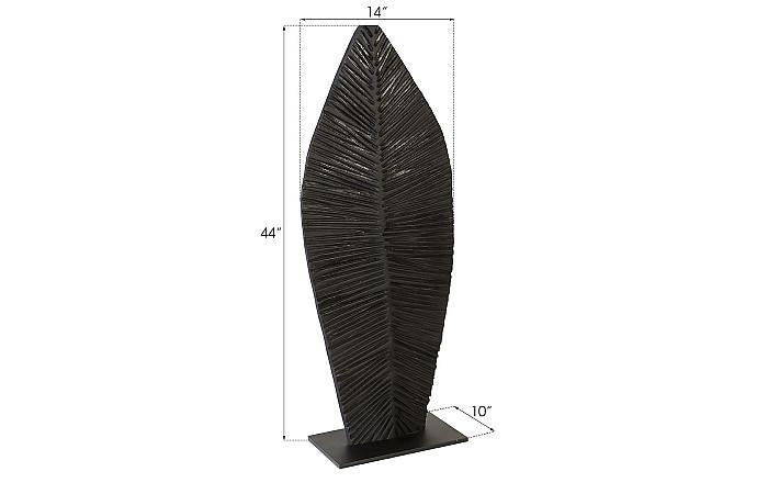 Carved Leaf on Stand, Burnt, SM