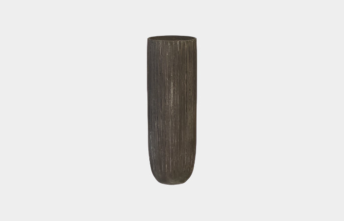 Fluted Planter, Large, Gray