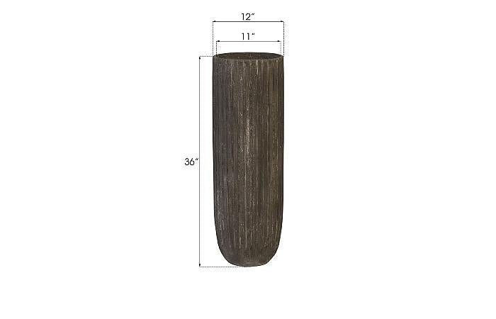 Fluted Planter, Large, Gray