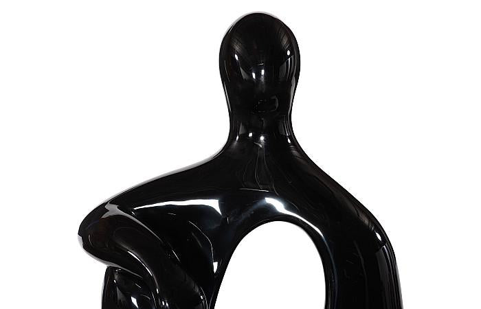 Seated Sculpture, Gel Coat Black