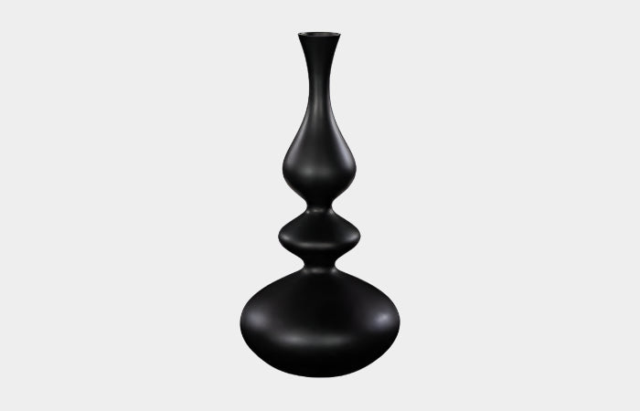 Bella Bloom Vase, Wide, Matte Black