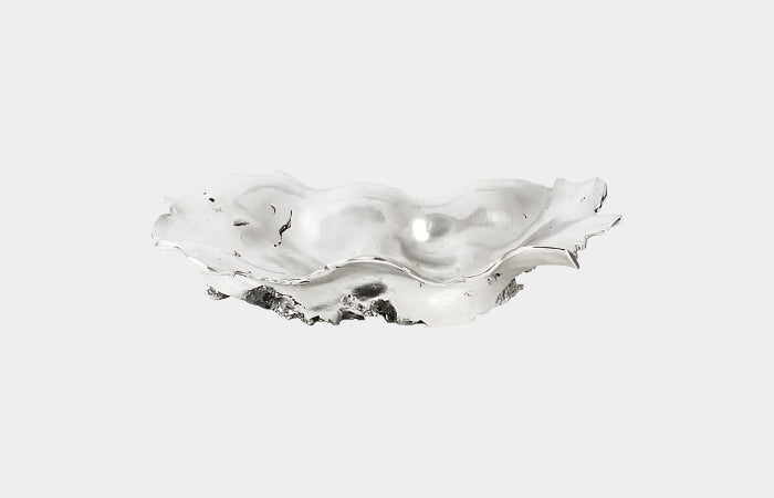 Rose Wood Burled Bowl, Silver