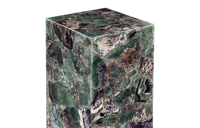 Onyx Lamp Pedestal, Square, Fluorite With Purple