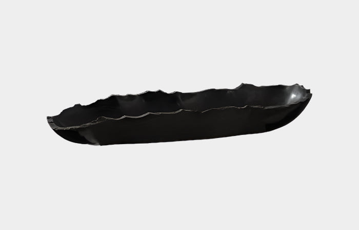 Onyx Canoe Bowl, Black, Small