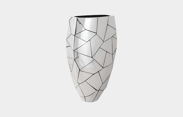 Triangle Crazy Cut Planter, Large, Stainless Steel