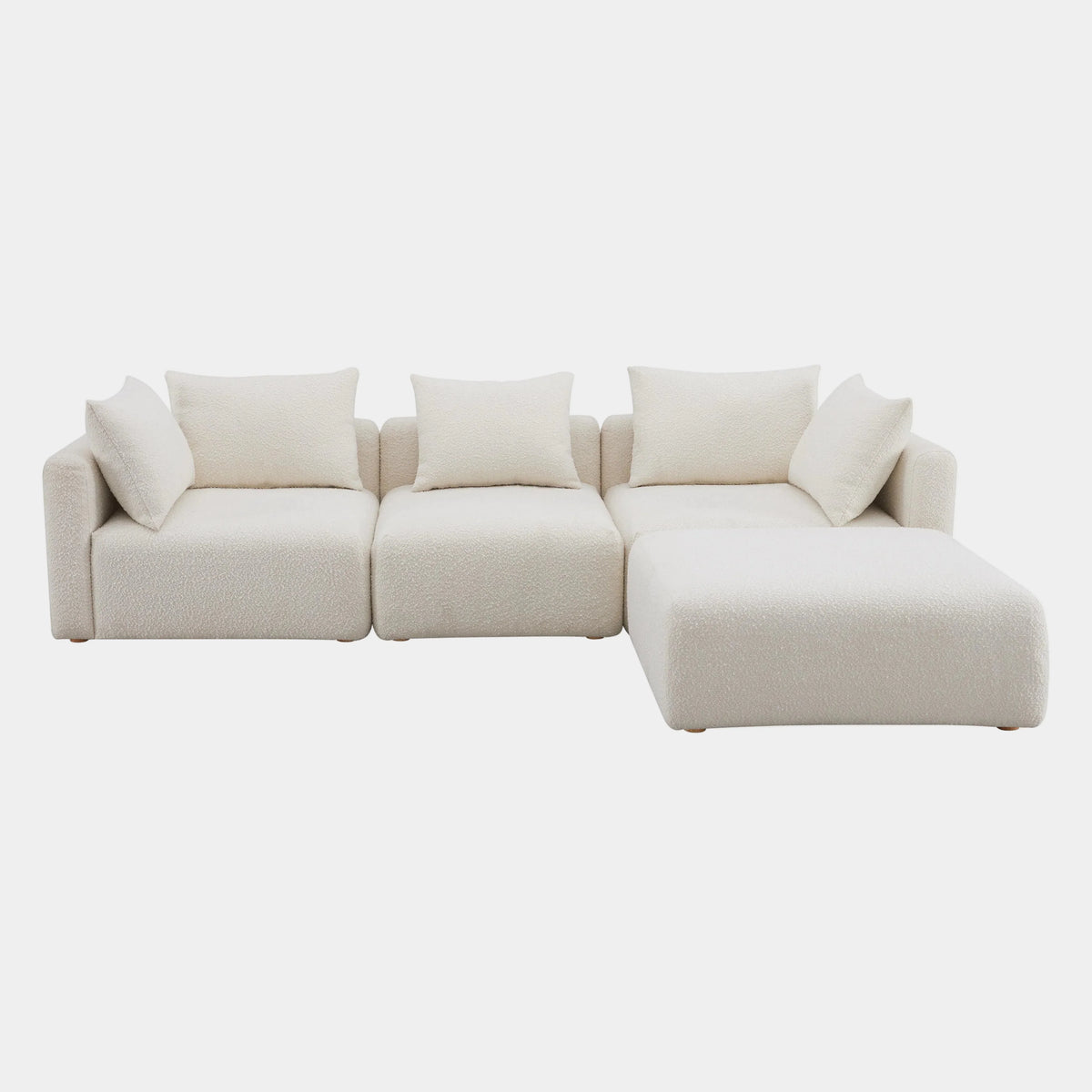 Hangover Sectional - 4 Cream Performance Boucle
