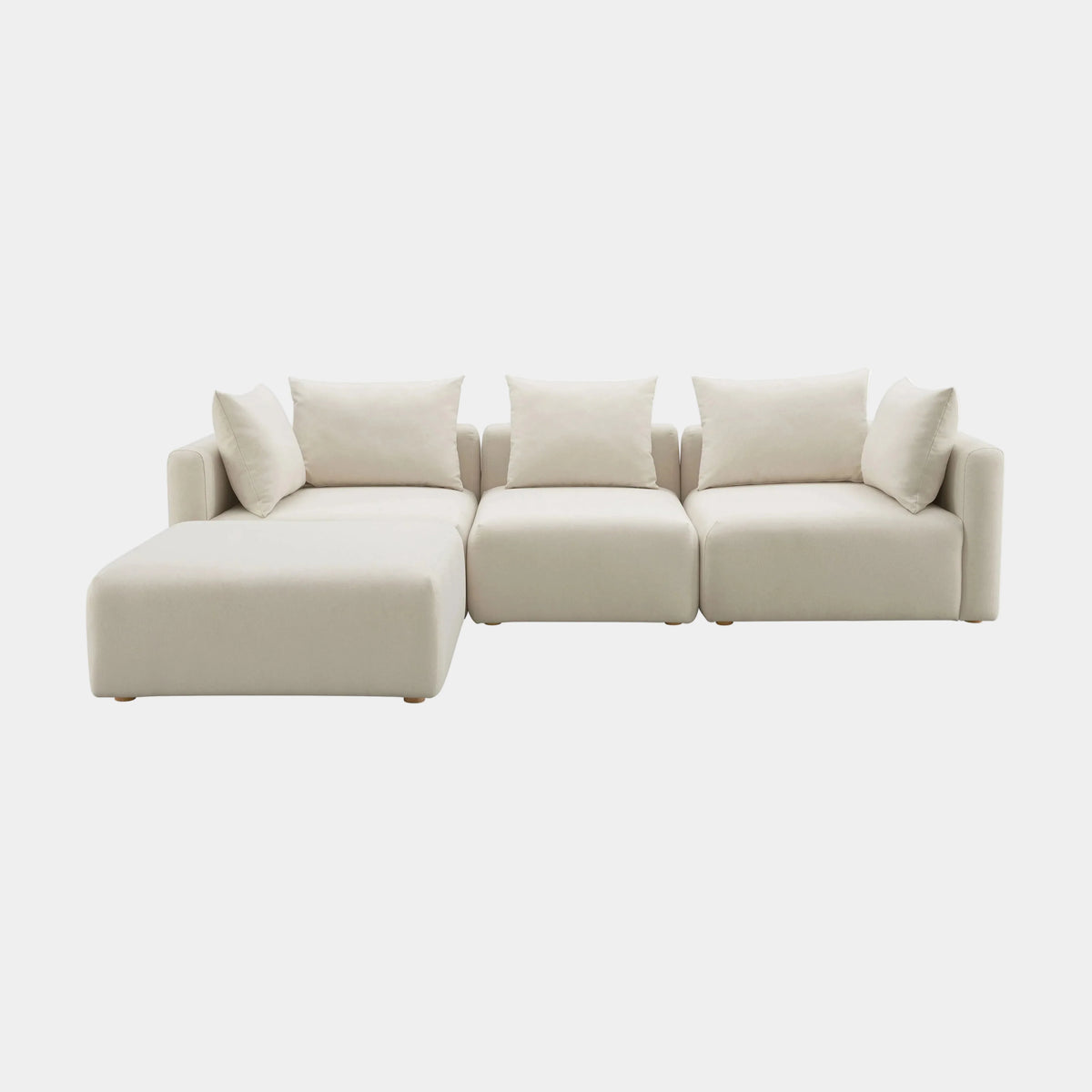 Hangover Sectional - 4 Cream Performance Linen