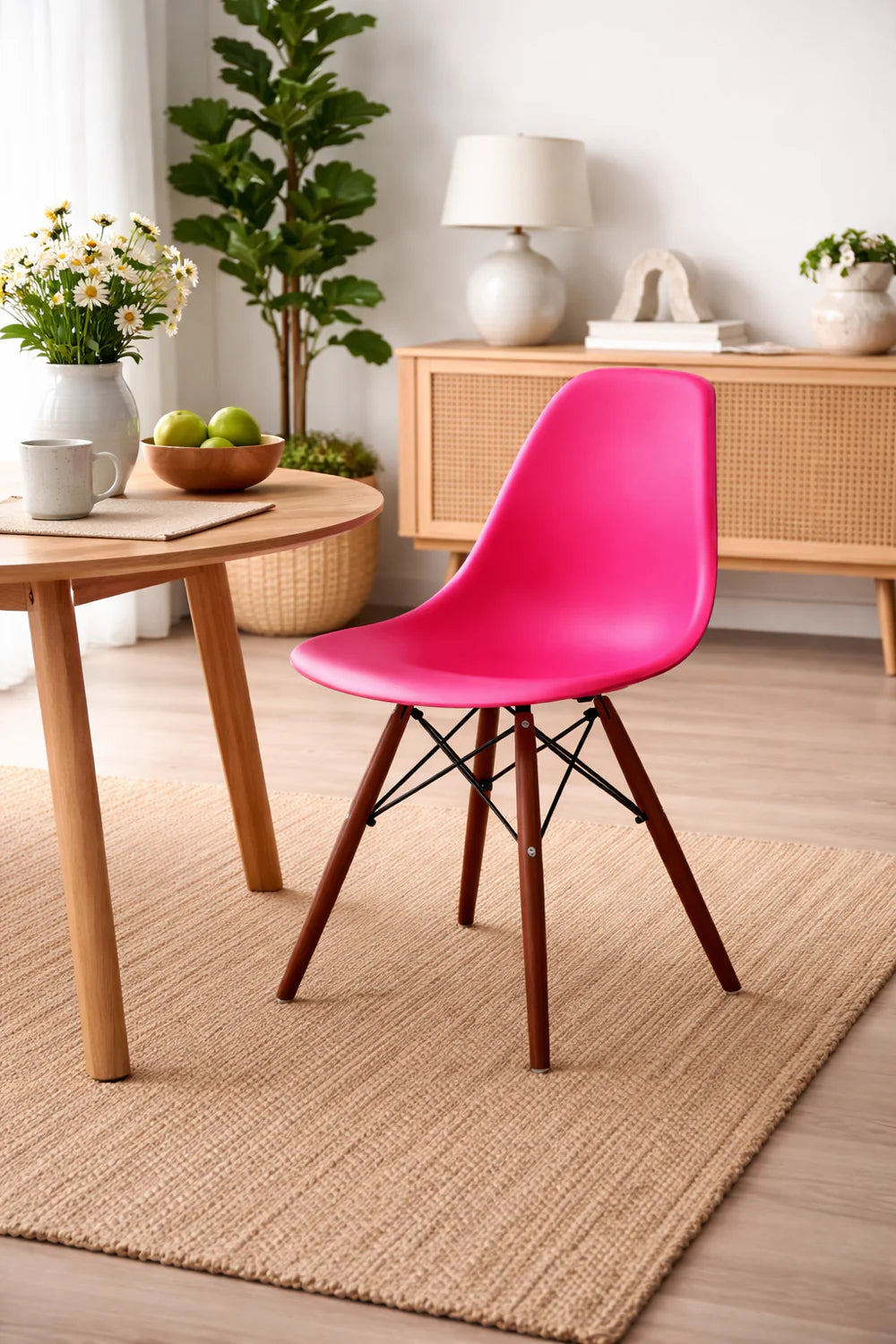 Eames Eiffel Molded Plastic Chair (Walnut Base)